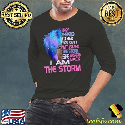 They Whispered Her You Can't Black History Month African Woman Afro I Am The Storm T-Shirt