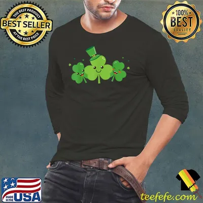 Three Clover Shamrock Leprechaun Hat St Patricks Day T-Shirt