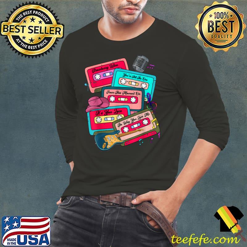 Valentines Day Retro Cassette Tapes Music Cowboy Cowgirl T-Shirt