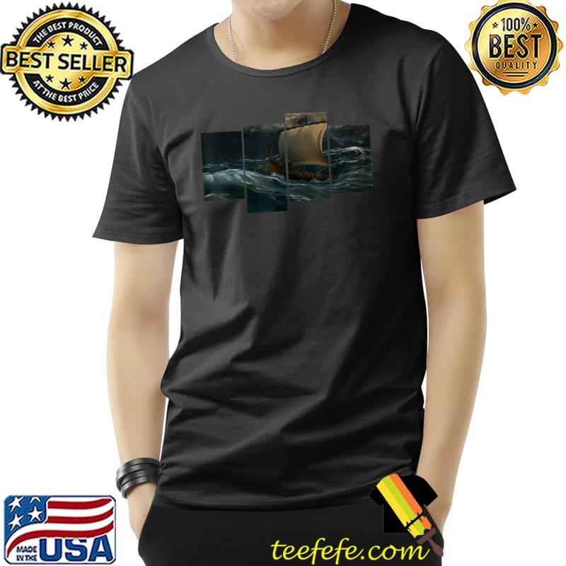 Viking Ship Polyptych Scandinavian Art T-Shirt Viking Ship Polyptych Scandinavian Art T-Shirt