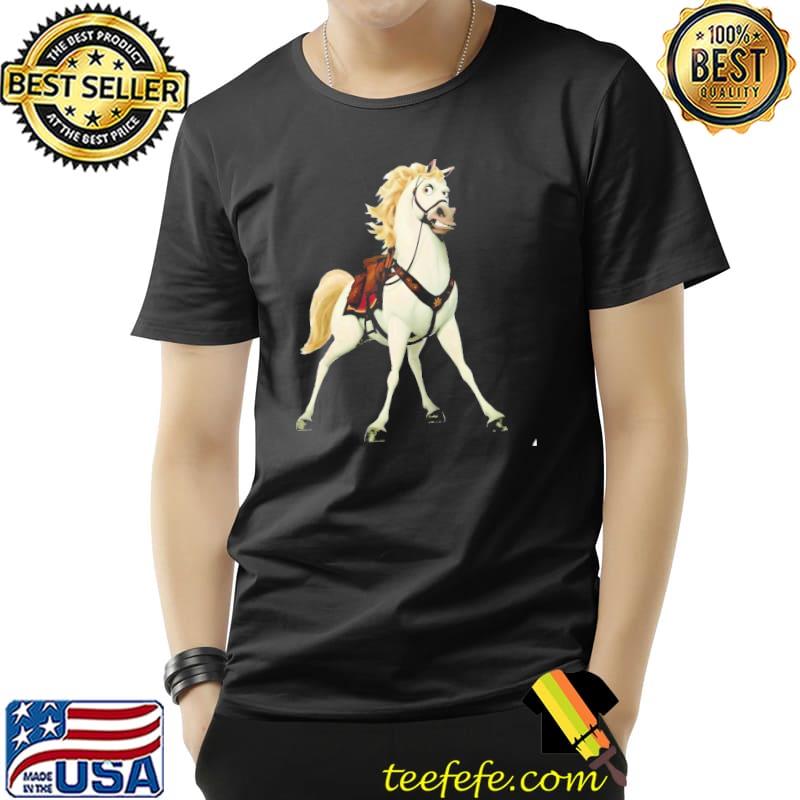 White horse cute in tangled flynn rider shirt