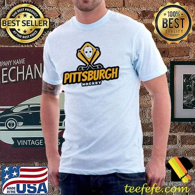 Yellow logo Pittsburgh penguins hockey shirt