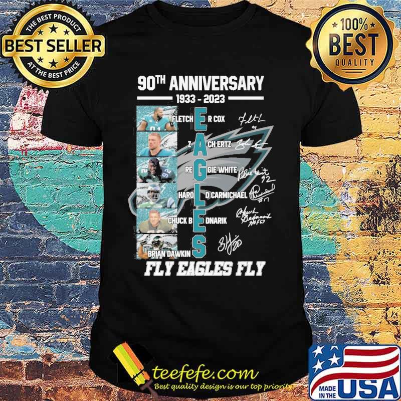 90th anniversary 1933-2023 fly Eagles fly signatures shirt
