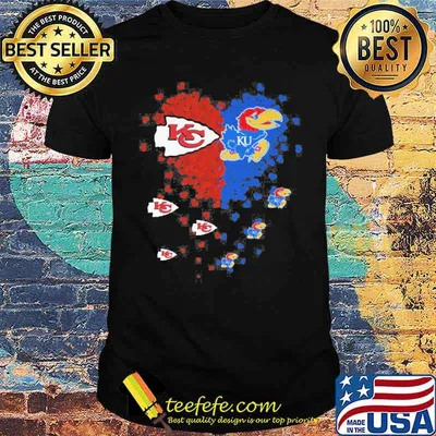 Kansas Chiefs and Kansas basketball love heart shirt
