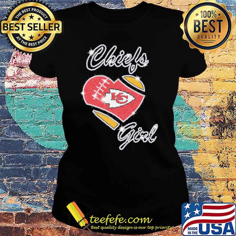 Kansas Chiefs girl love heart s Ladies tee Kansas Chiefs girl love heart s Ladies tee