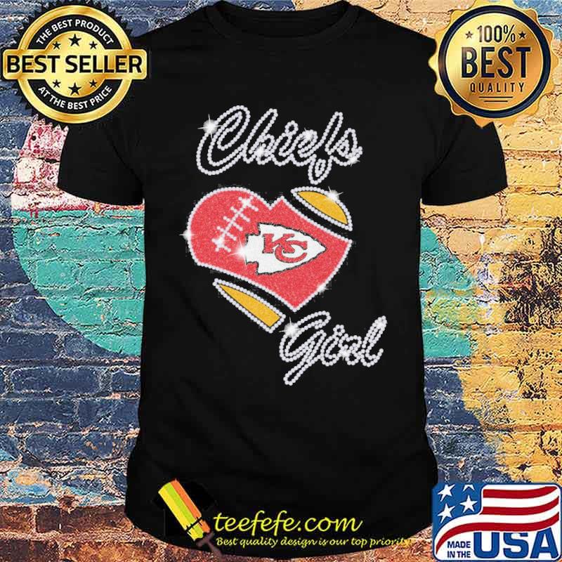 Kansas Chiefs girl love heart shirt