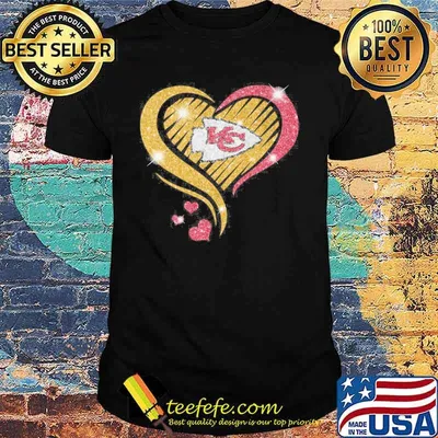 Kansas City Chiefs Red Gold Glitter Heart shirt
