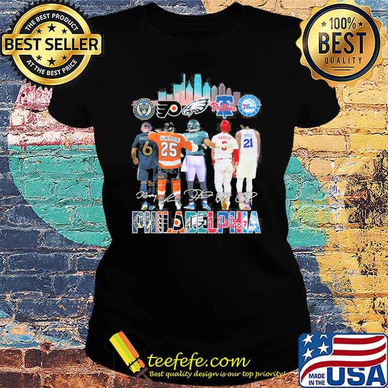 Philadelphia 76 ers eagles signatures s Ladies tee Philadelphia 76 ers eagles signatures s Ladies tee