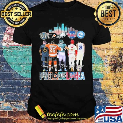 Philadelphia 76 ers eagles signatures shirt