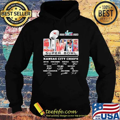 2022 2023 LVII Super Bowl Kansas city Chiefs Andy Reid Patrick Mahomes signatures shirt