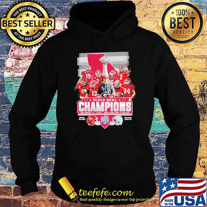 2022 peach bowl champions December 31,2022 Mercedes Benz stadium Georgia Bulldogs Ohio state buckeyes shirt