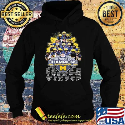 2022 VRBO Fiesta bowl champions Michigan Wolverines signatures shirt