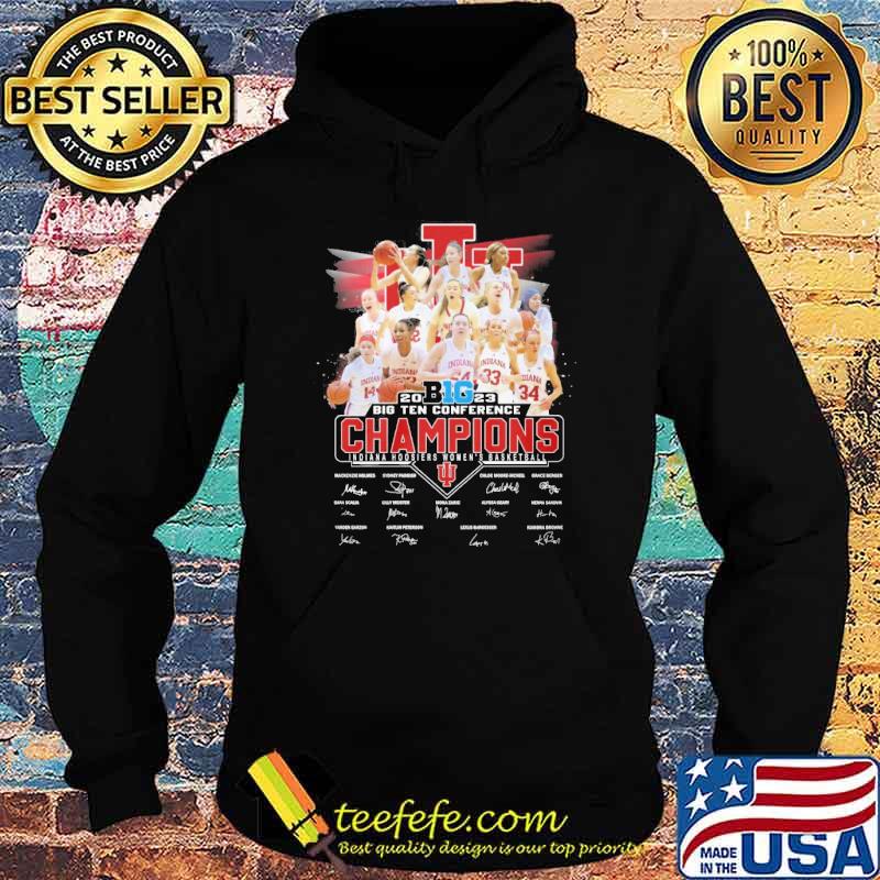 2023 big ten conference champions Indiana hoosiers women's basketball signatures shirt
