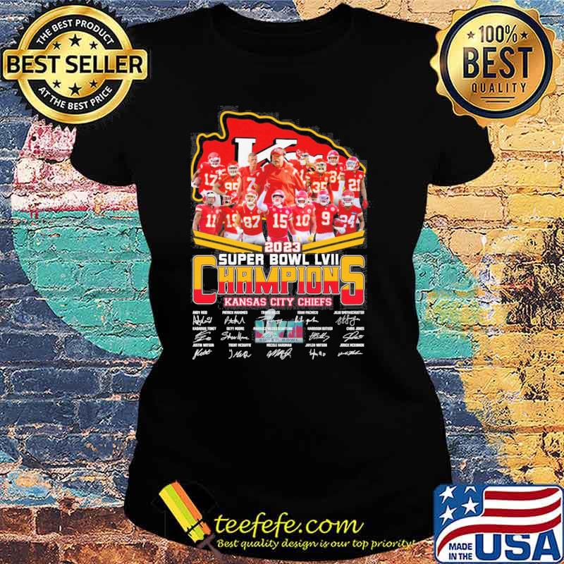2023 super bowl LVII champions Kansas city Chiefs signatures s Ladies tee 2023 super bowl LVII champions Kansas city Chiefs signatures s Ladies tee
