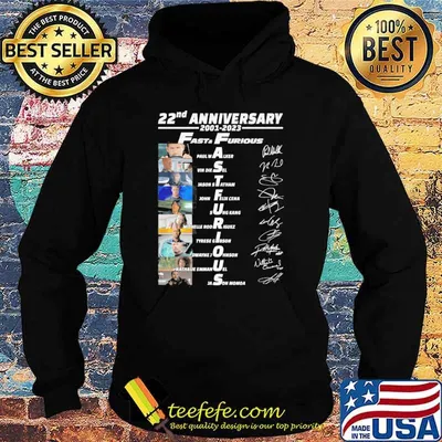22nd anniversary 2001-2023 Fast and Furious Paul Walker Vin Diesel signatures shirt