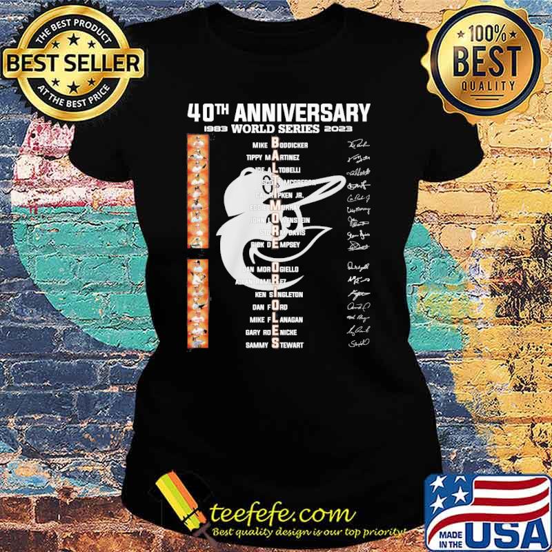 40th anniversary 1983 world series 2023 Baltimore Orioles signatures s Ladies tee 40th anniversary 1983 world series 2023 Baltimore Orioles signatures s Ladies tee