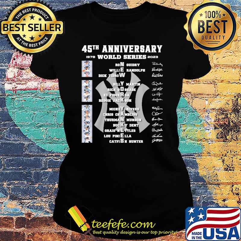45th anniversary 1978 world series 2023 New york Yankees signatures s Ladies tee 45th anniversary 1978 world series 2023 New york Yankees signatures s Ladies tee