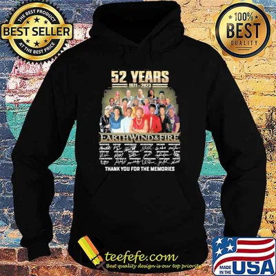 52 years 1971-2023 Earth Wind and fire thank you for the memories signatures shirt