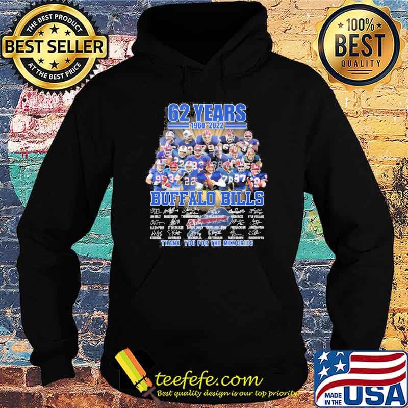 62 years 1960-2022 Buffalo Bills thank you for the memories signatures shirt