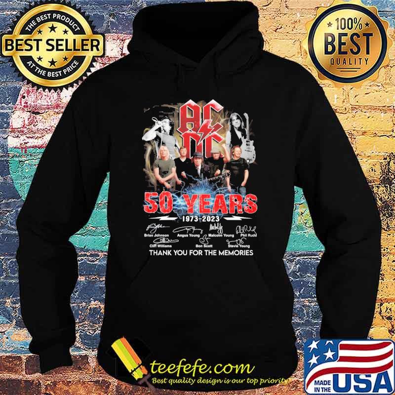 AC DC 50 years thank you for the memories 1973-2023 Brian Johnson signatures shirt