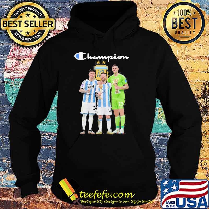 Argentina win world cup Emiliano Martinez Lionel Messi shirt