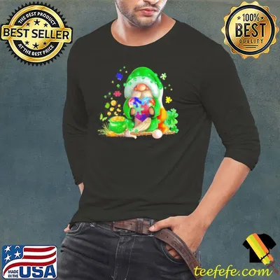 Autism Awareness gnome st patrick's day shirt