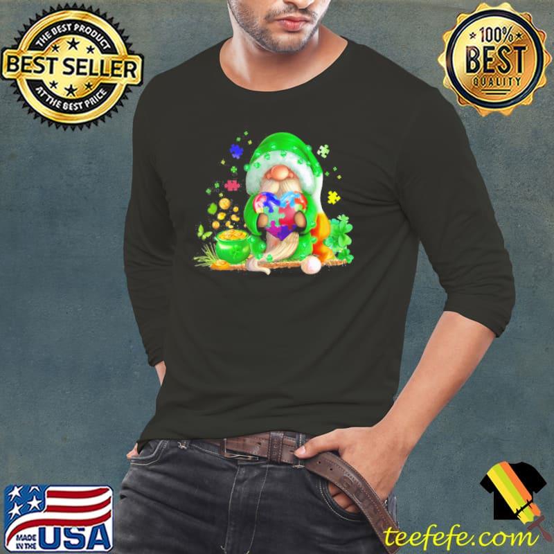 Autism Awareness gnome st patrick's day shirt