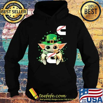 Baby Yoda hug Cummins St.Patrick's day shirt