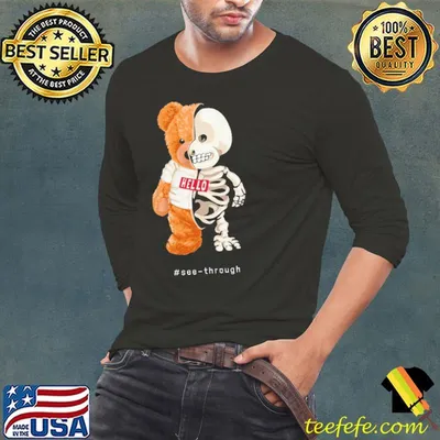 Bear skull hello see through shirt