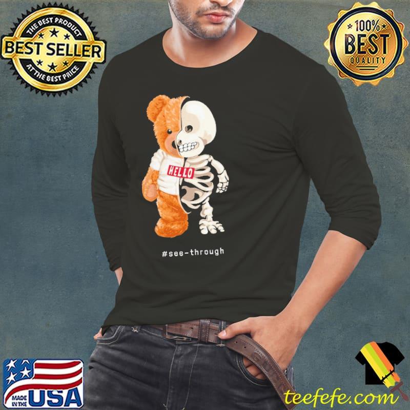 Bear skull hello see through shirt