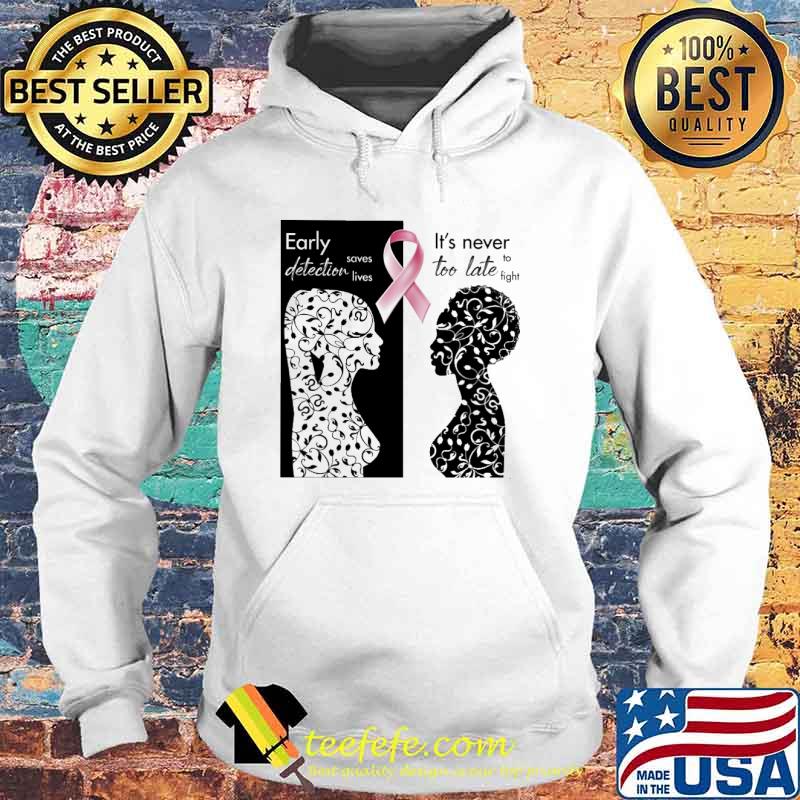 Breast Cancer Awareness Early detection saves lives It's never too late to fight s Hoodie Breast Cancer Awareness Early detection saves lives It's never too late to fight s Hoodie