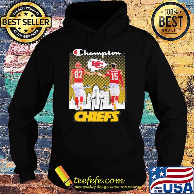 Champion Kansas city Chiefs Kelce Mahomes signatures shirt Champion Kansas city Chiefs Kelce Mahomes signatures shirt
