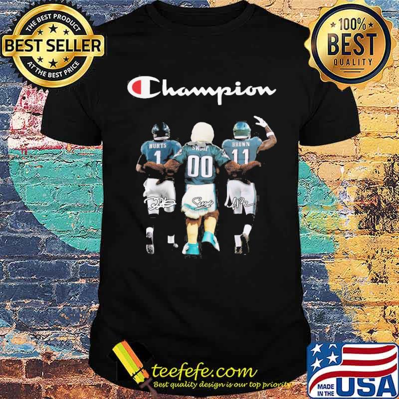 Champion Philadelphia Eagles Hurts Brown signatures s Unisex Champion Philadelphia Eagles Hurts Brown signatures s Unisex