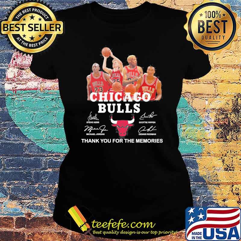 Chicago Bulls thank you for the memories signatures s Ladies tee Chicago Bulls thank you for the memories signatures s Ladies tee