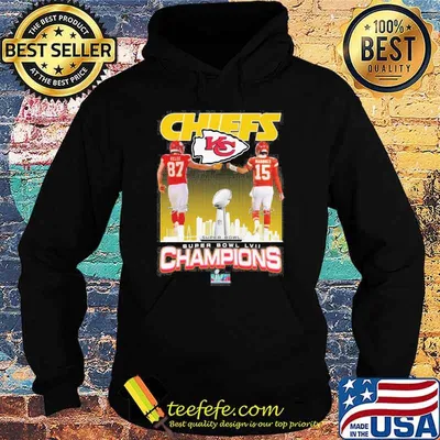 Chiefs super Bowl LVII champions signatures Kelce and Mahomes shirt