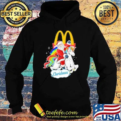 Christmas McDonald's unicorn rainbow shirt