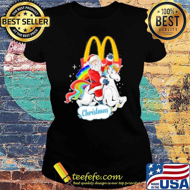 Christmas McDonald's unicorn rainbow s Ladies tee Christmas McDonald's unicorn rainbow s Ladies tee