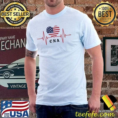 CNA heartbeat America flag love shirt