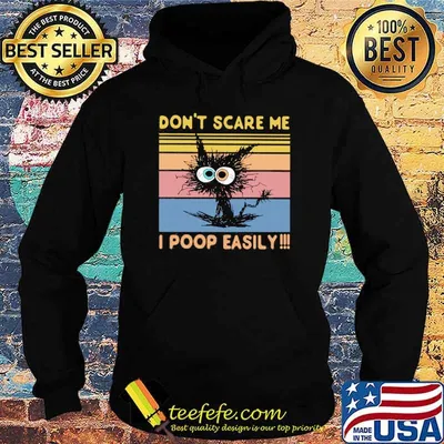Don't Scare Me - I Poop Easily cat vintage shirt