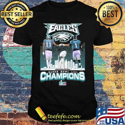 Eagles super Bowl LVII champions brown and hurts signatures shirt