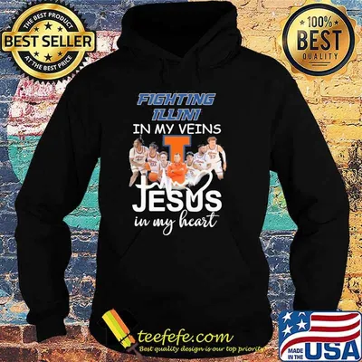 Gighting Illini in my veins Jesus in my heart shirt