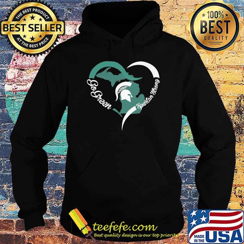 Go Green Spartan strong heart shirt