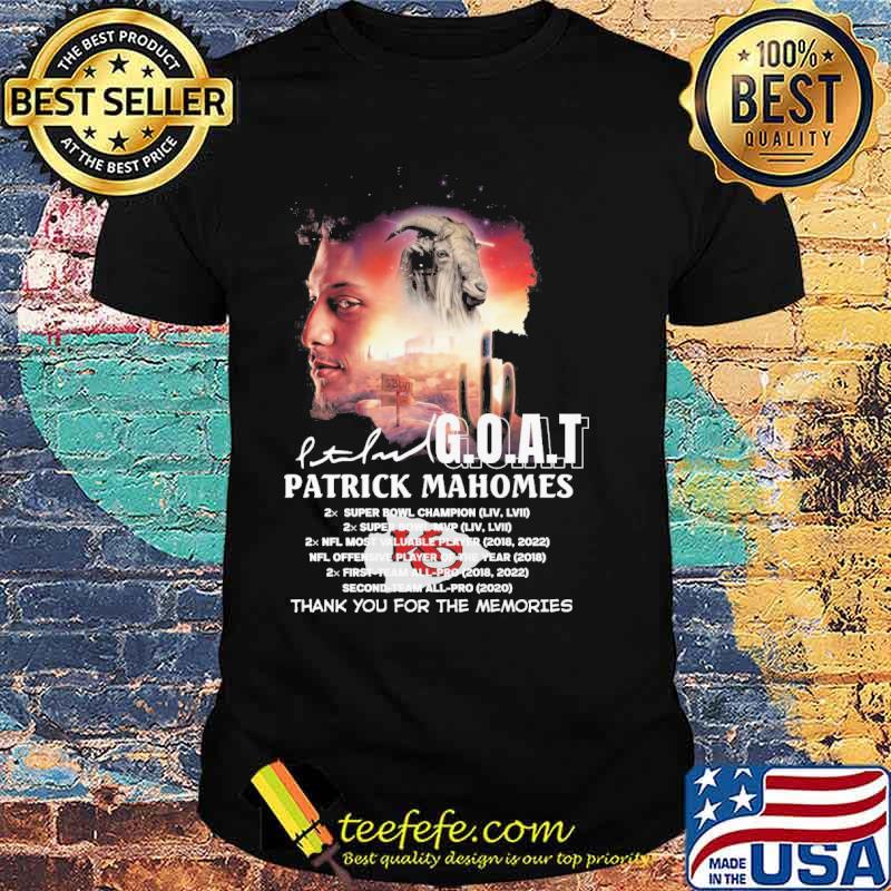 Goat patrick Mahomes super bowl champion thank you for the memories signature s Unisex Goat patrick Mahomes super bowl champion thank you for the memories signature s Unisex
