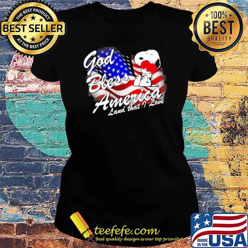 God bless America land that I love snoopy hug heart flag s Ladies tee God bless America land that I love snoopy hug heart flag s Ladies tee