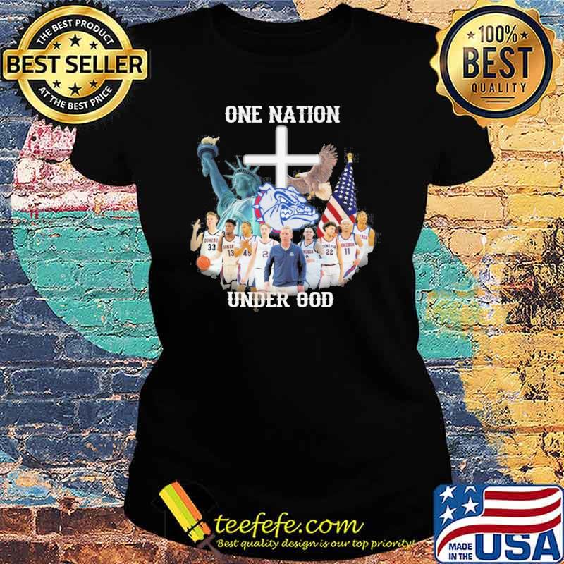 Gonzaga University Mascot Mat one nation under god America flag s Ladies tee Gonzaga University Mascot Mat one nation under god America flag s Ladies tee