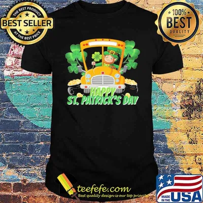 Happy St. Patrick's Day gold bus shirt