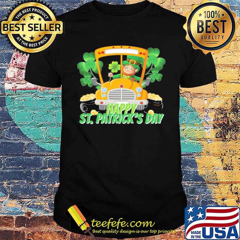 Happy St. Patrick's Day gold bus shirt