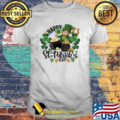 Happy St Patricks day gold rainbow shirt
