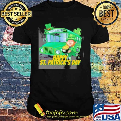 Happy St. Patrick's Day school bus shirt