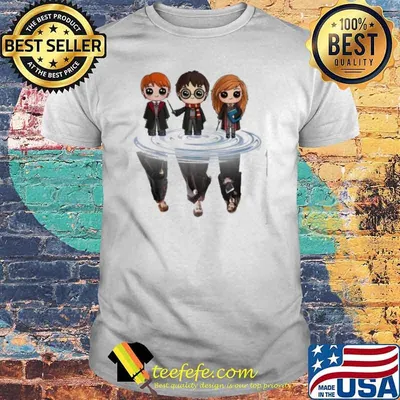 Harry Potter Chibi Hogwarts wizard mirrow water shirt